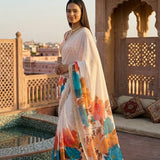 Preseting Beautiful Floral Print Saree