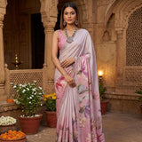 Preseting Beautiful Floral Print Saree