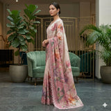 Preseting Beautiful Floral Print Saree