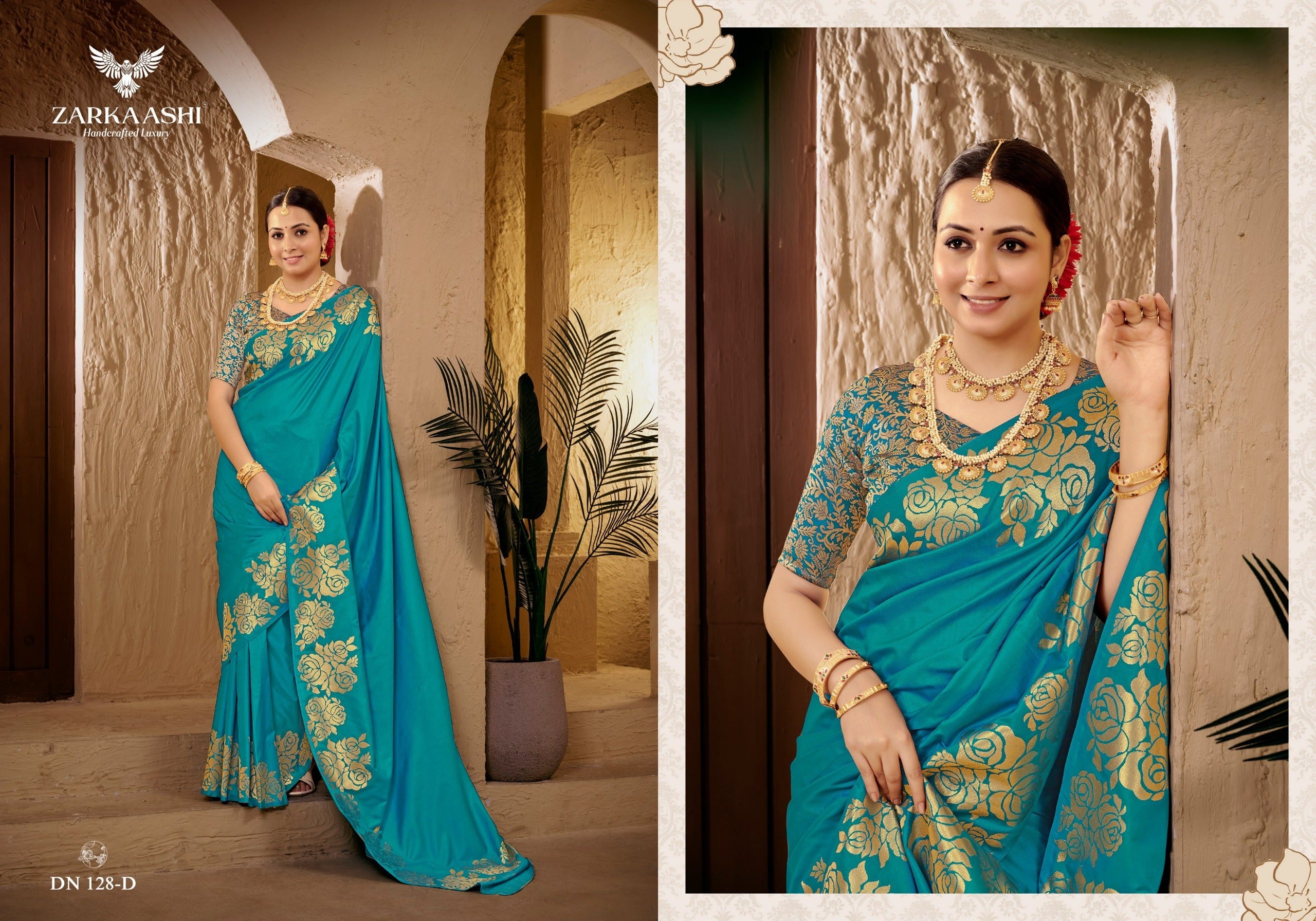 Zarkashi Banrasi Katan Silk Saree