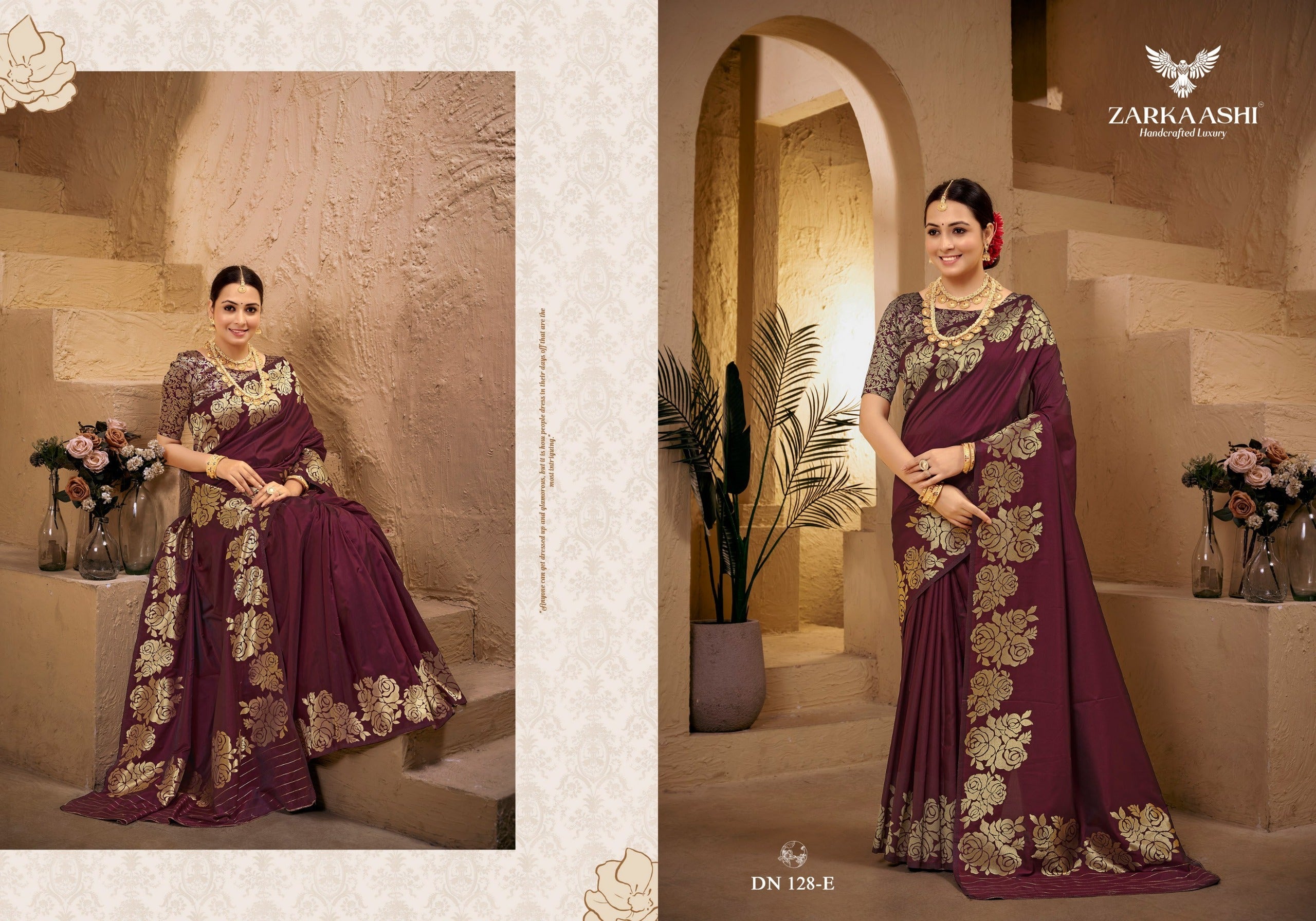 Zarkashi Banrasi Katan Silk Saree