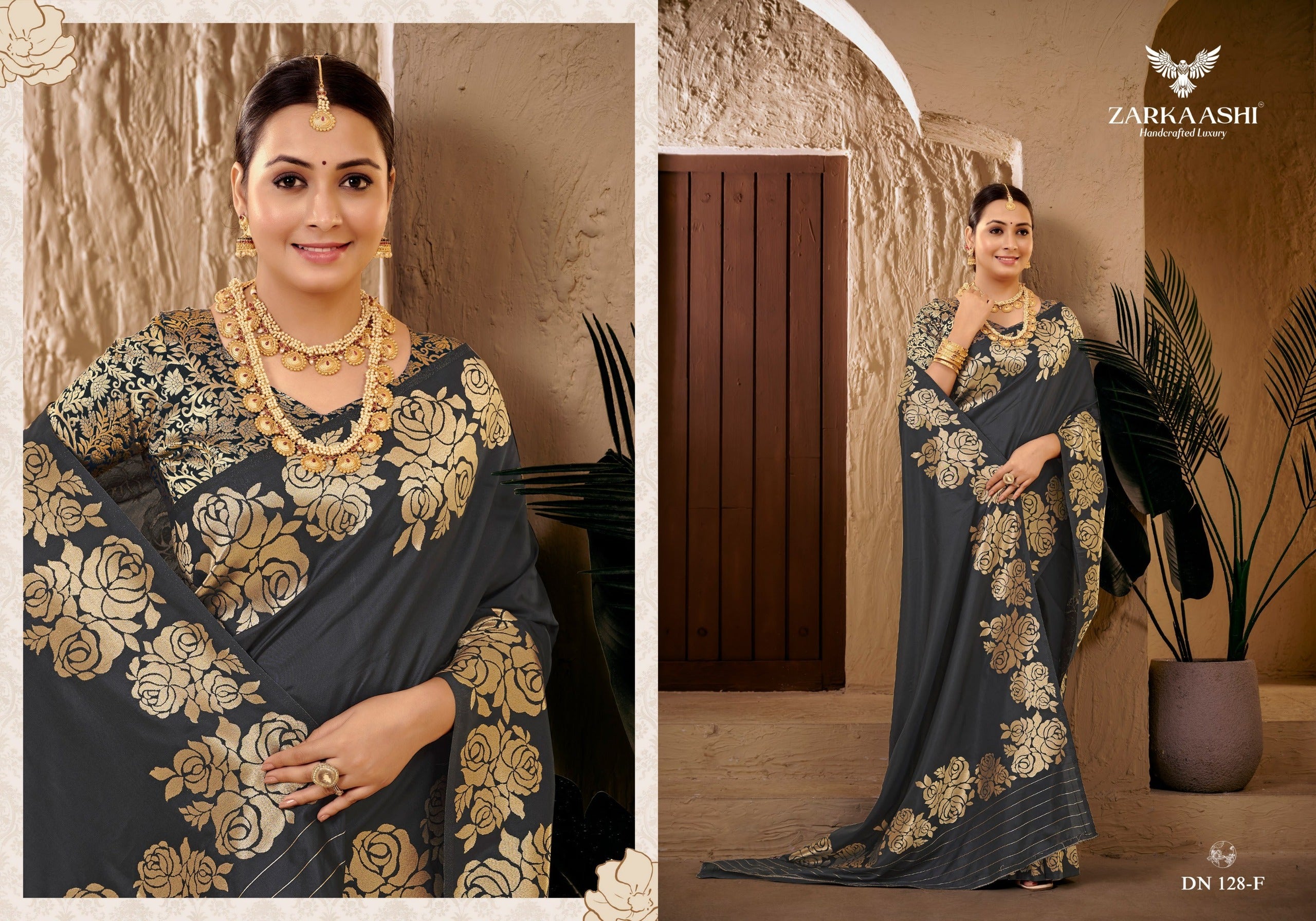 Zarkashi Banrasi Katan Silk Saree