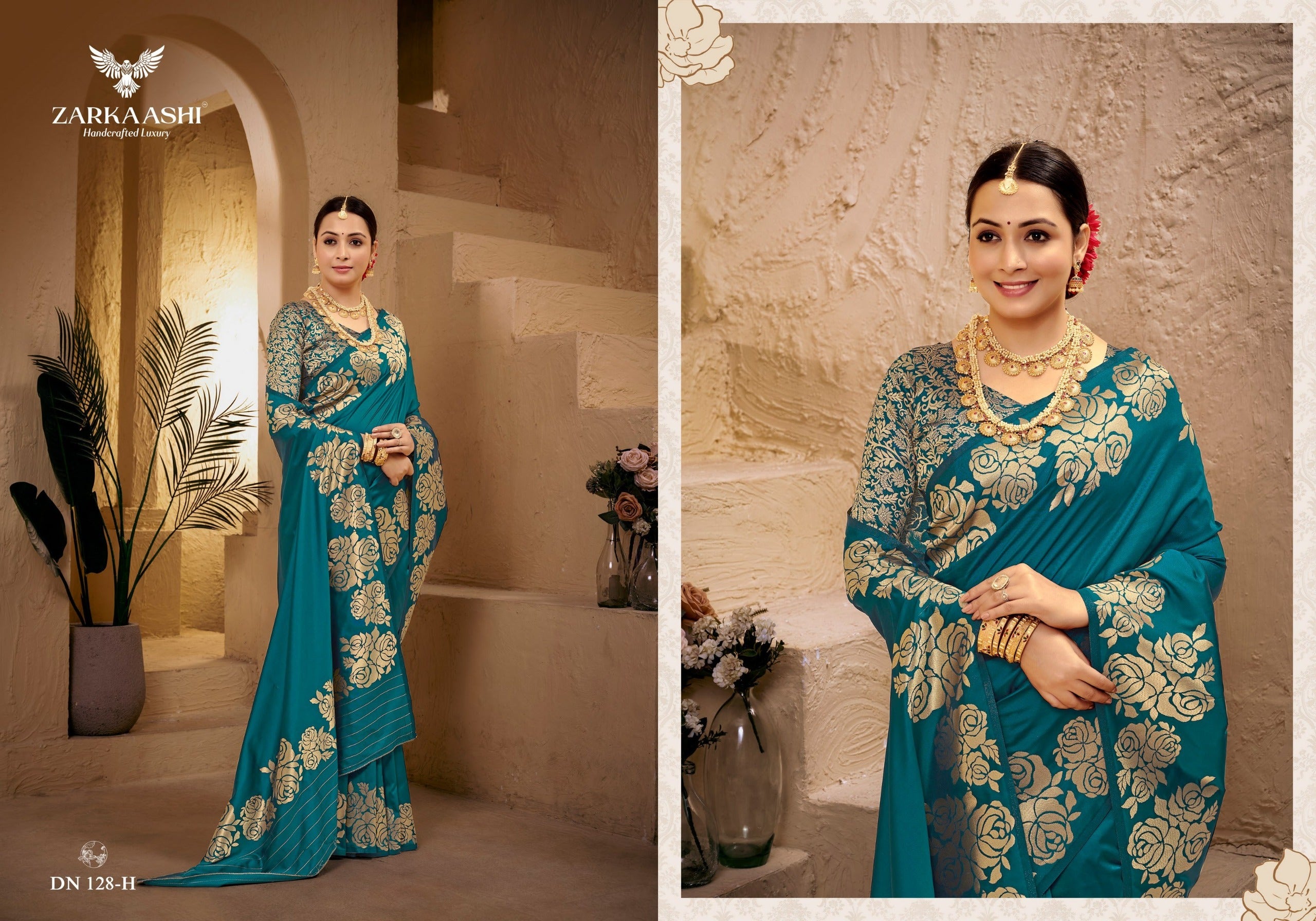 Zarkashi Banrasi Katan Silk Saree