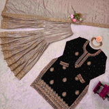 Classic Coding Work Silk Top Sharara