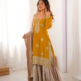 Classic Coding Work Silk Top Sharara