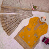 Classic Coding Work Silk Top Sharara