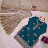 Classic Coding Work Silk Top Sharara