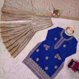 Classic Coding Work Silk Top Sharara