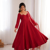 Wedding Roman Silk Anarkali Gown
