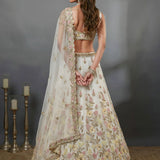 Modern Drape Bridal Motif Work Lehenga