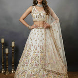 Modern Drape Bridal Motif Work Lehenga