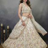 Modern Drape Bridal Motif Work Lehenga