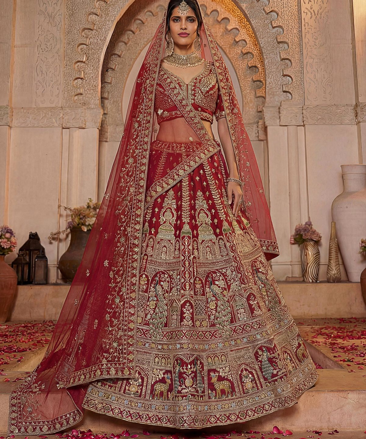 Royal Wedding Embroidered Silk Lehenga