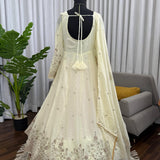 Charming Off-white Silk Gown