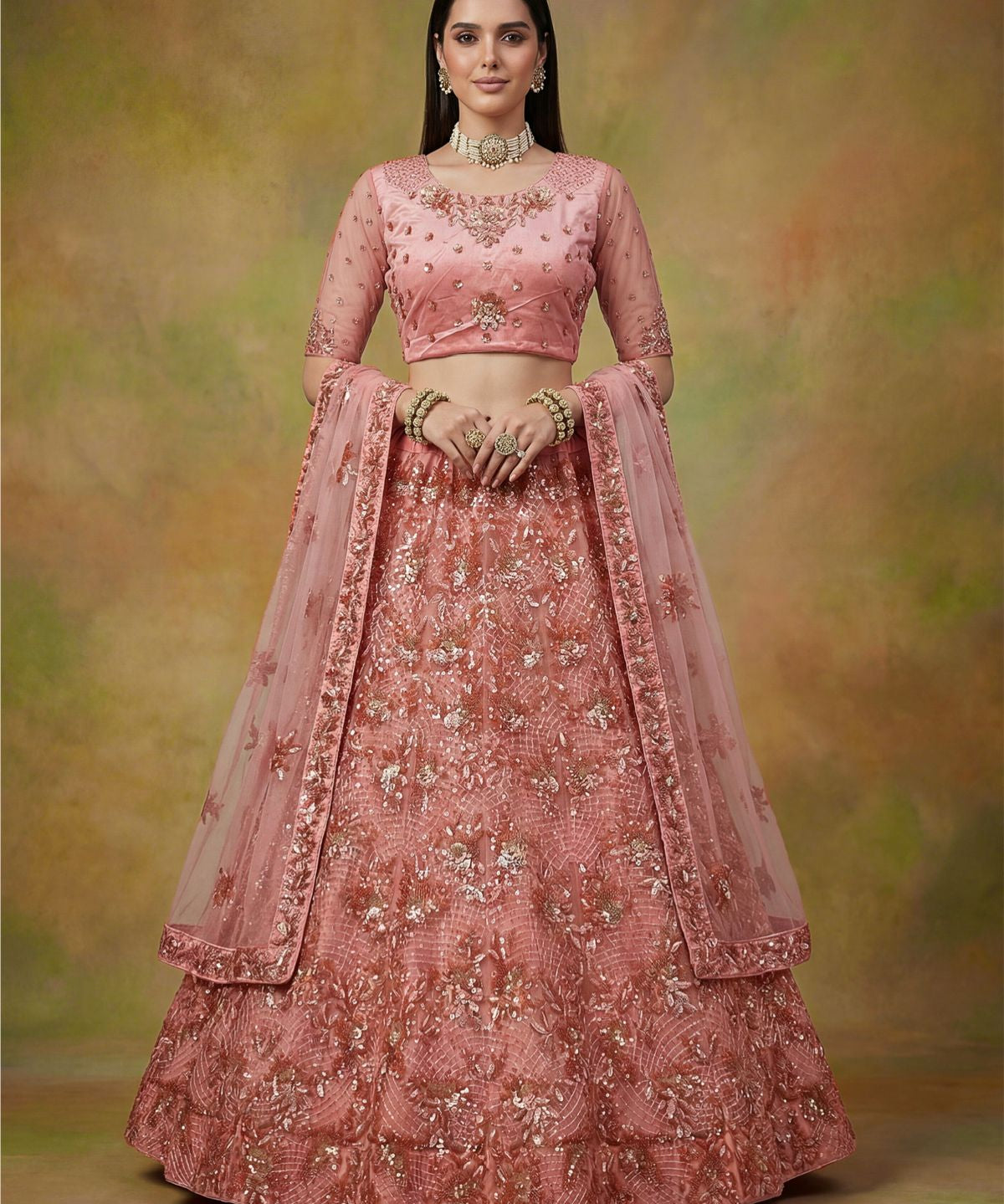 Adorn Bridal Net Lehenga Choli