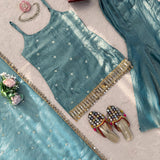 Stylish Fendy Silk Top Plazzo