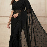 writi georget beads work saree