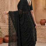 writi georget beads work saree