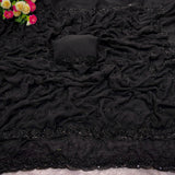 writi georget beads work saree