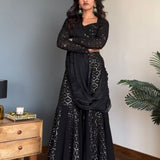 Black Charming Embroidered Lehenga