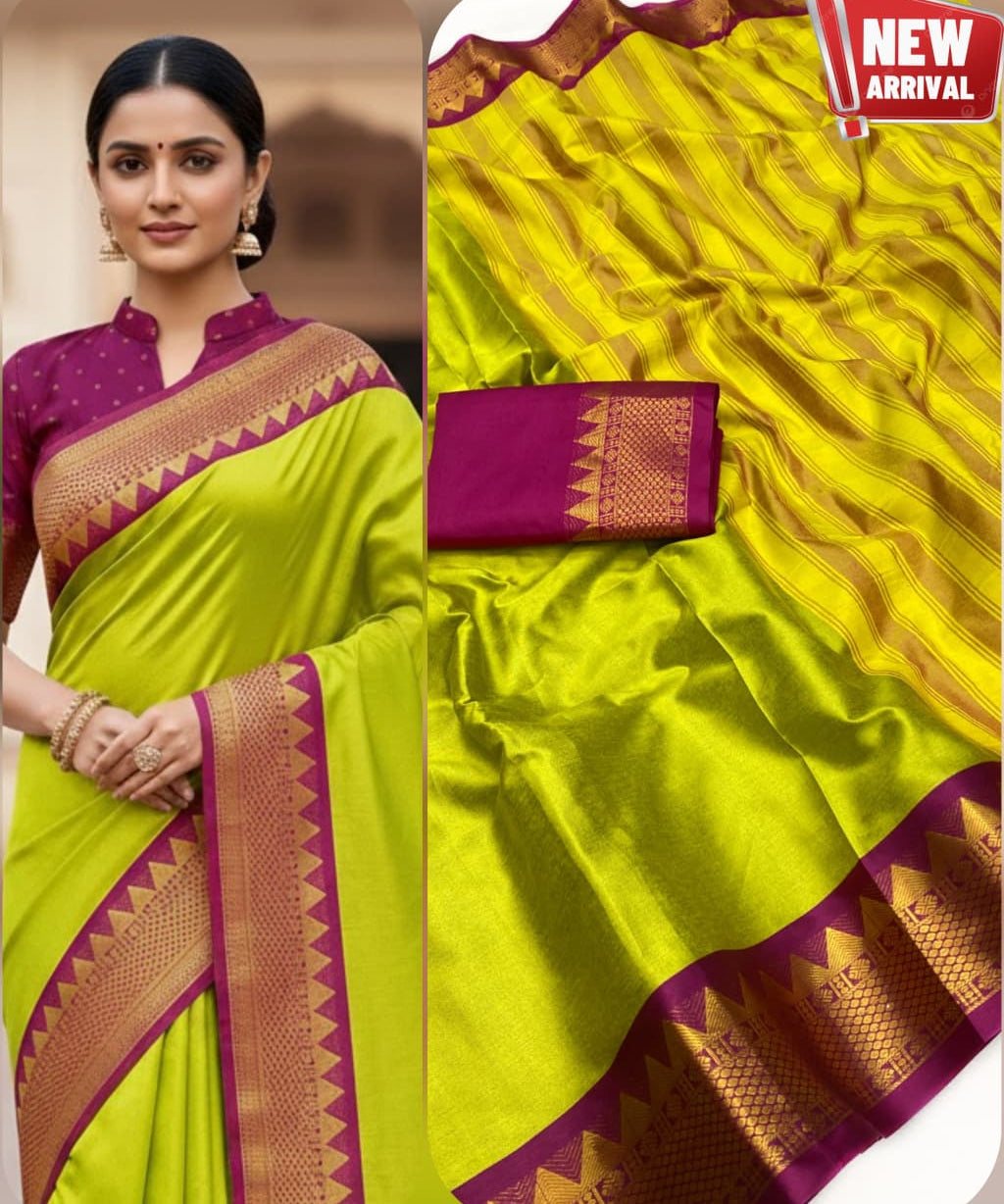 Trishul Pure Cotton Silk Saree