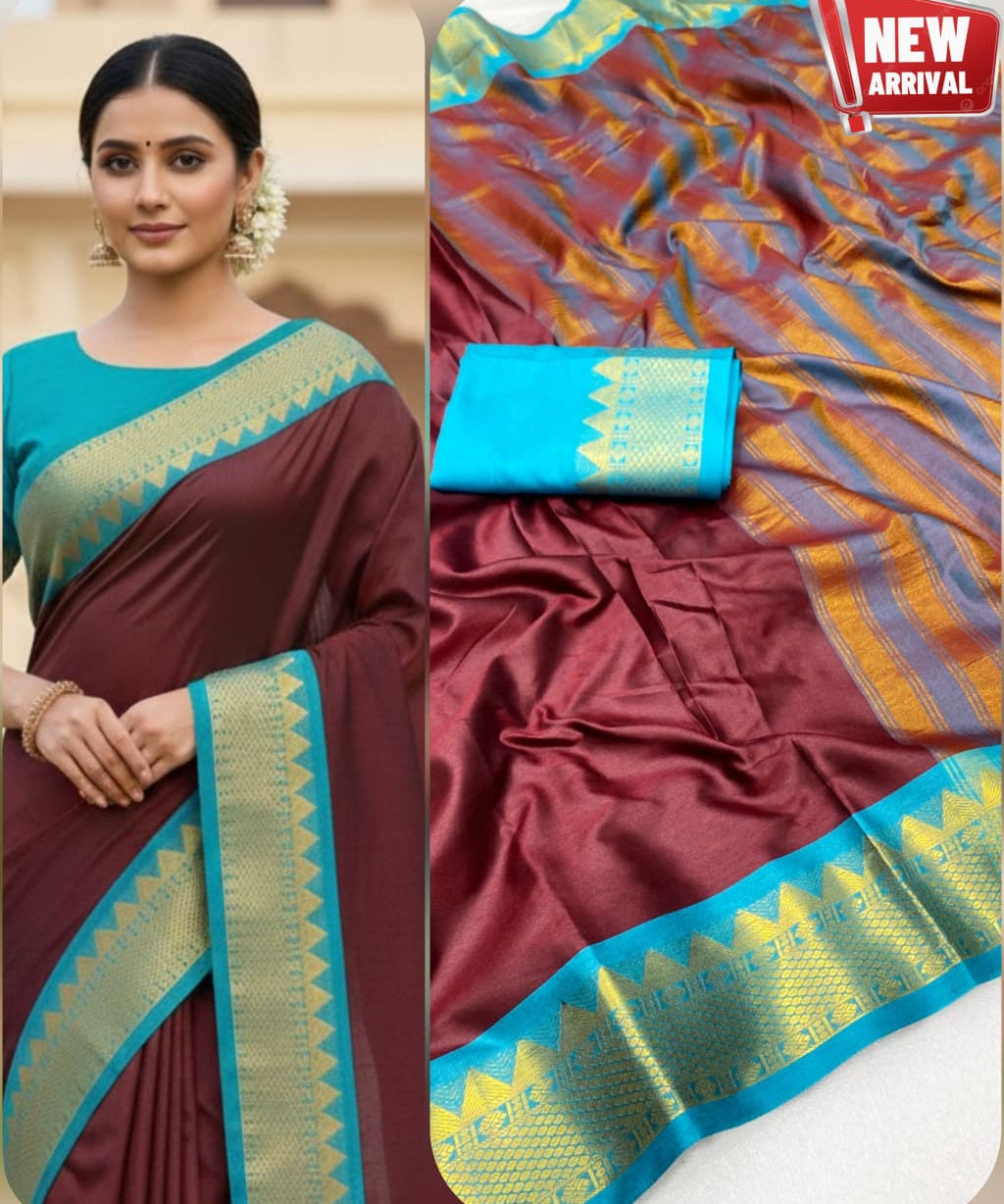 Trishul Pure Cotton Silk Saree