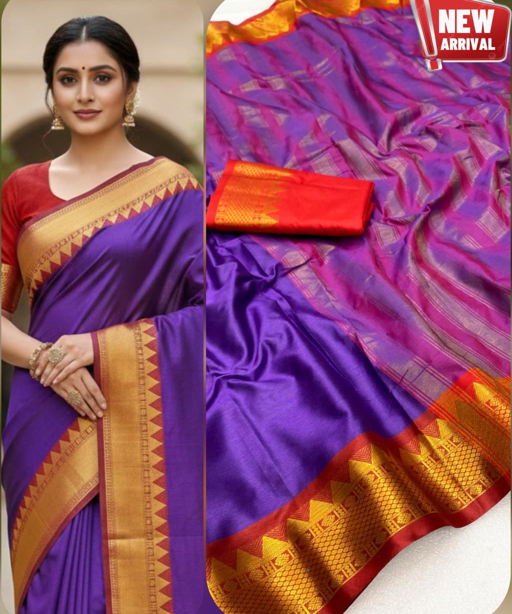 Trishul Pure Cotton Silk Saree