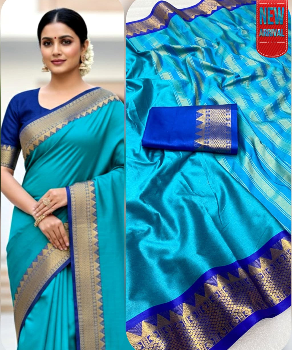Trishul Pure Cotton Silk Saree