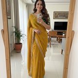 Beautiful Sequence Embroidered Saree