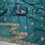 Beautiful Sequence Embroidered Saree