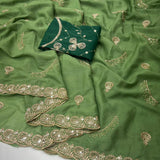 Beautiful Sequence Embroidered Saree