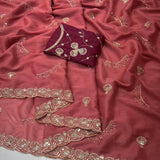 Beautiful Sequence Embroidered Saree