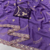 Beautiful Sequence Embroidered Saree
