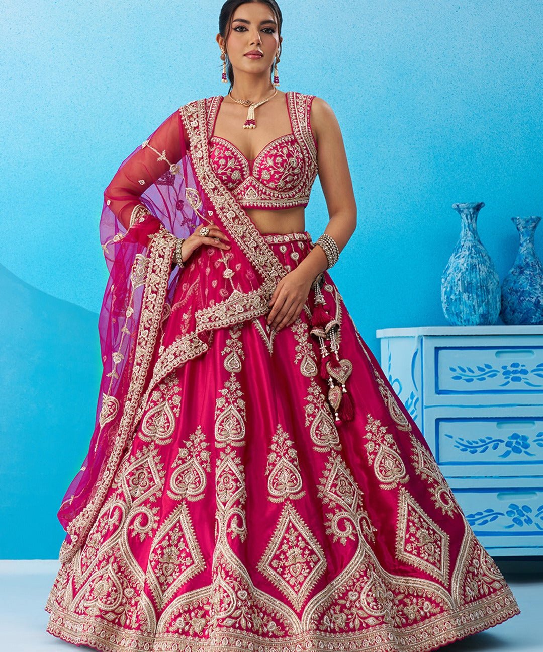 Noor-E-Zari Bridal Silk Lehenga