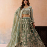 Elegance Tissue Threadwork Lehenga