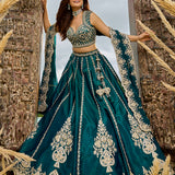 Royal Embroidered Silk Wedding Lehenga