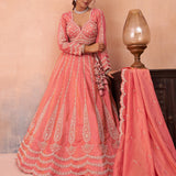 Modern Drape Wedding Tissue Silk Lehenga