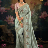 Elegance Wedding Embroidered Silk Saree