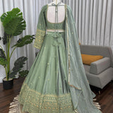 Boutique Satin Silk Embroidered Lehenga