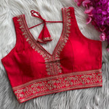 Mahi Roman Silk Saree Blouse
