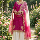 Presenting Natural Crepe Top Plazzo