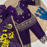 Ramzan Special Violet Kids Suit