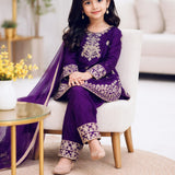 Ramzan Special Violet Kids Suit