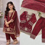 Beautiful Kids Gmy Silk Top Plazzo
