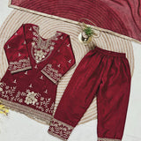 Beautiful Kids Gmy Silk Top Plazzo