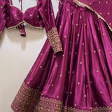 Rani Pink Satin Silk Lehenga Choli