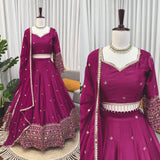 Rani Pink Satin Silk Lehenga Choli