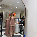 Elegant Natural Crepe Top Sharara