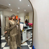 Elegant Natural Crepe Top Sharara