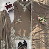 Elegant Natural Crepe Top Sharara